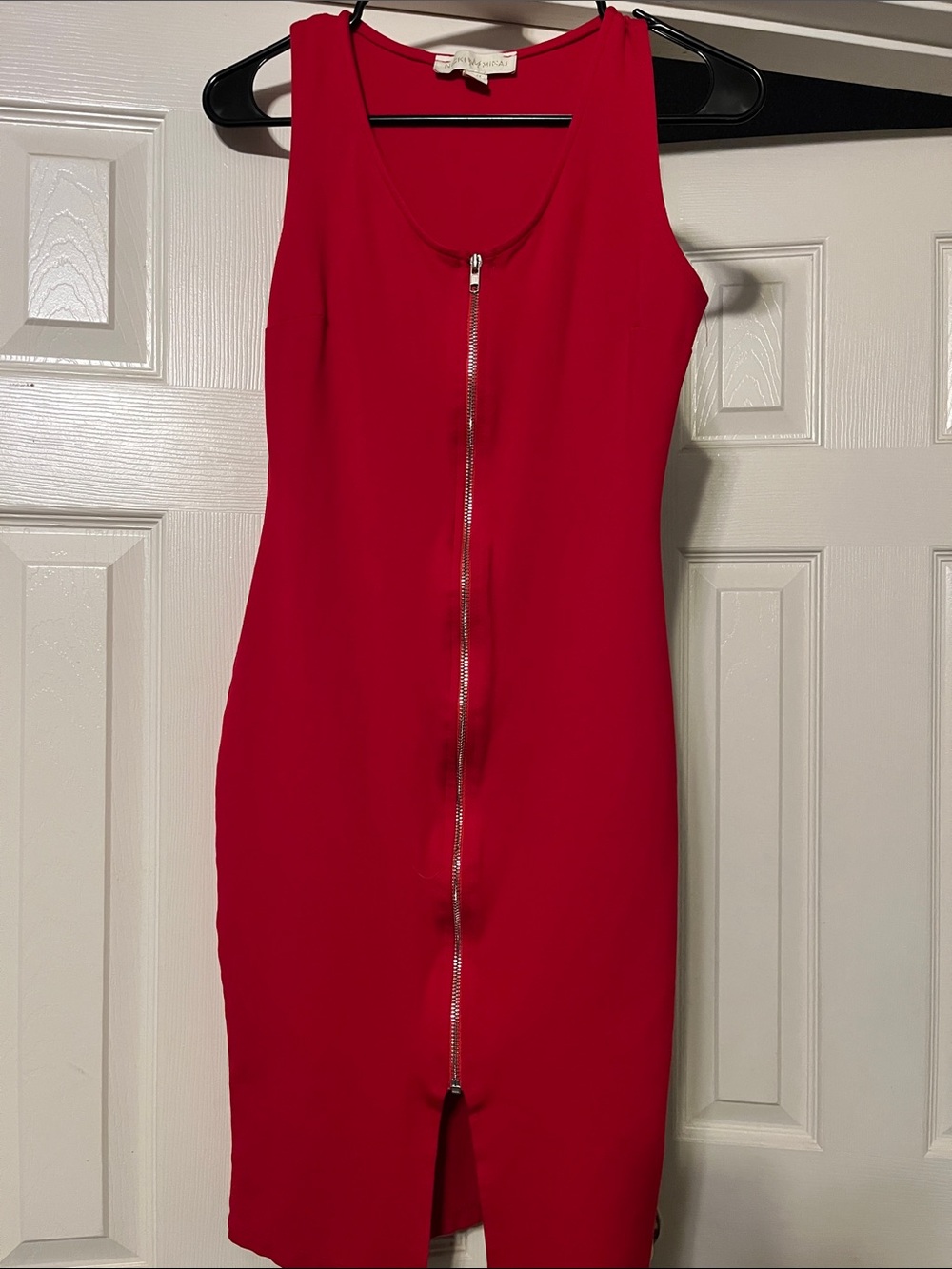 Nicki Minaj Red Zip-Front Sleeveless Mini Dress